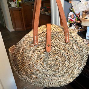 Target Circle Straw Bag